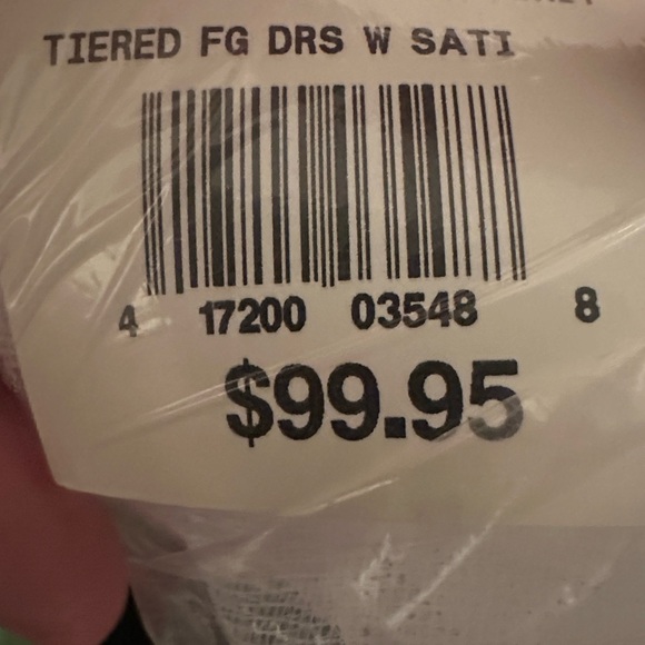 David's Bridal White Kids Dress with Ribbon Accents - Picture 5 of 5